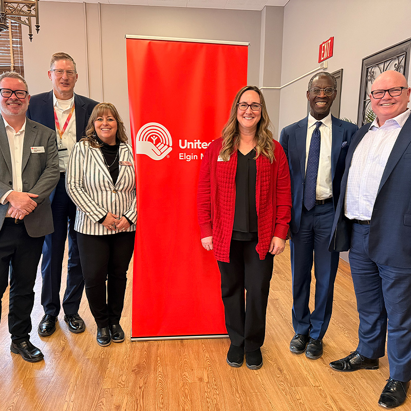 United Way Elgin Middlesex staff and Western representatives celebrate the campaign success.