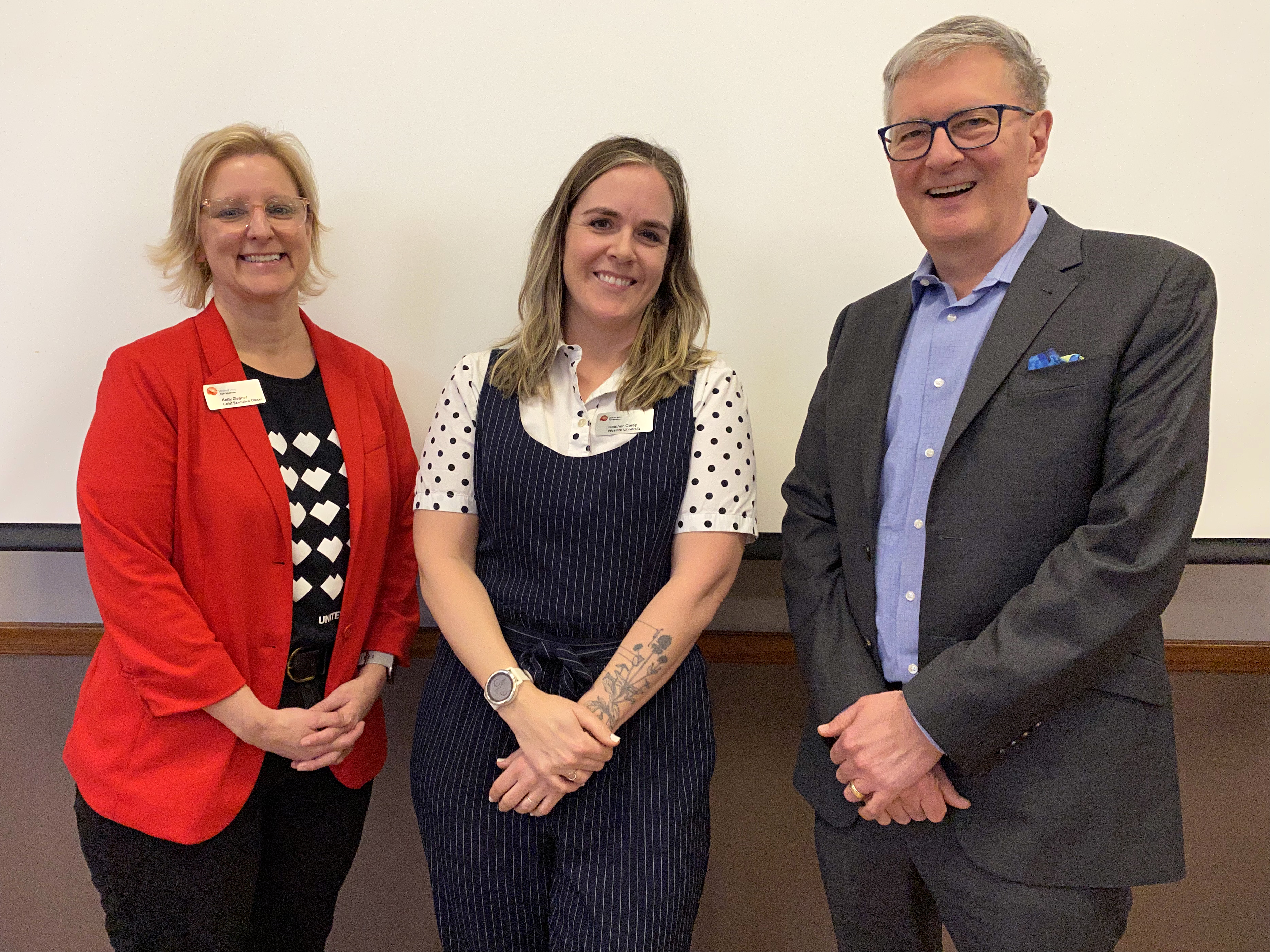 Western President Alan Shepard with Heather Carey and Kelly Zeigner.