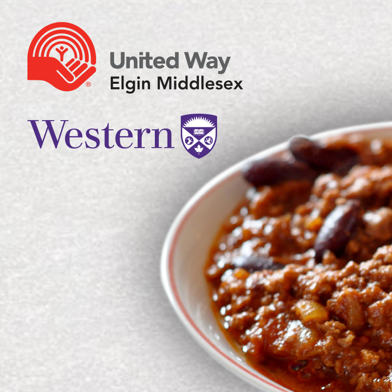 Warm bowls of chili on a white background.