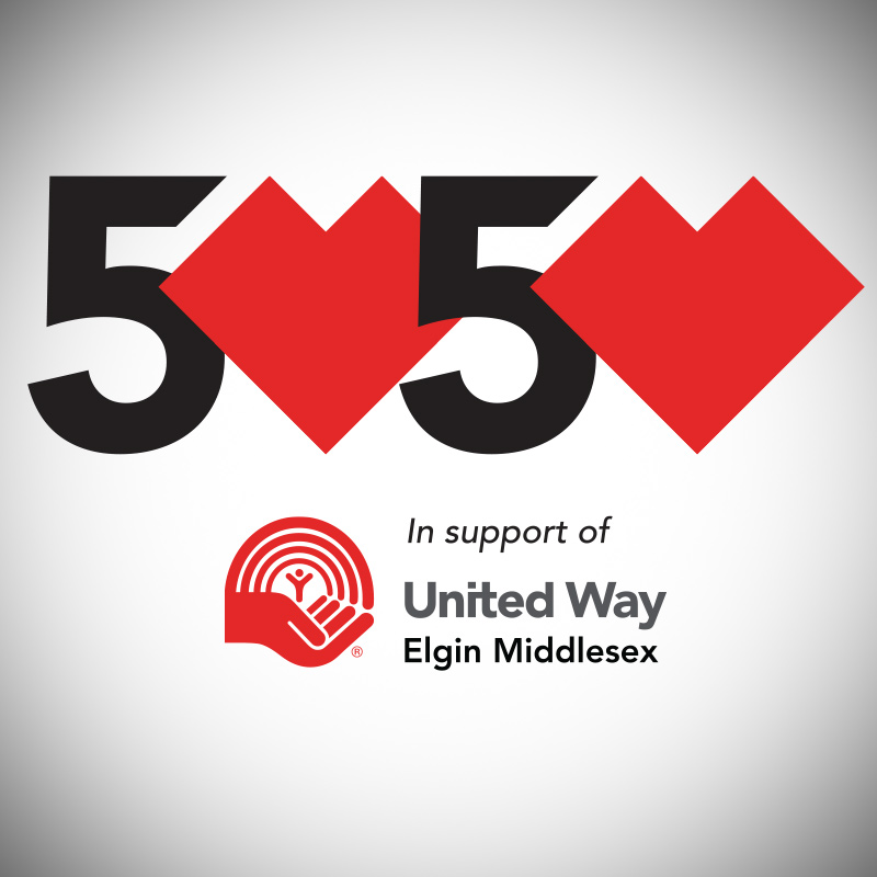 A graphic that reads 50/50 and the zeros are hearts.