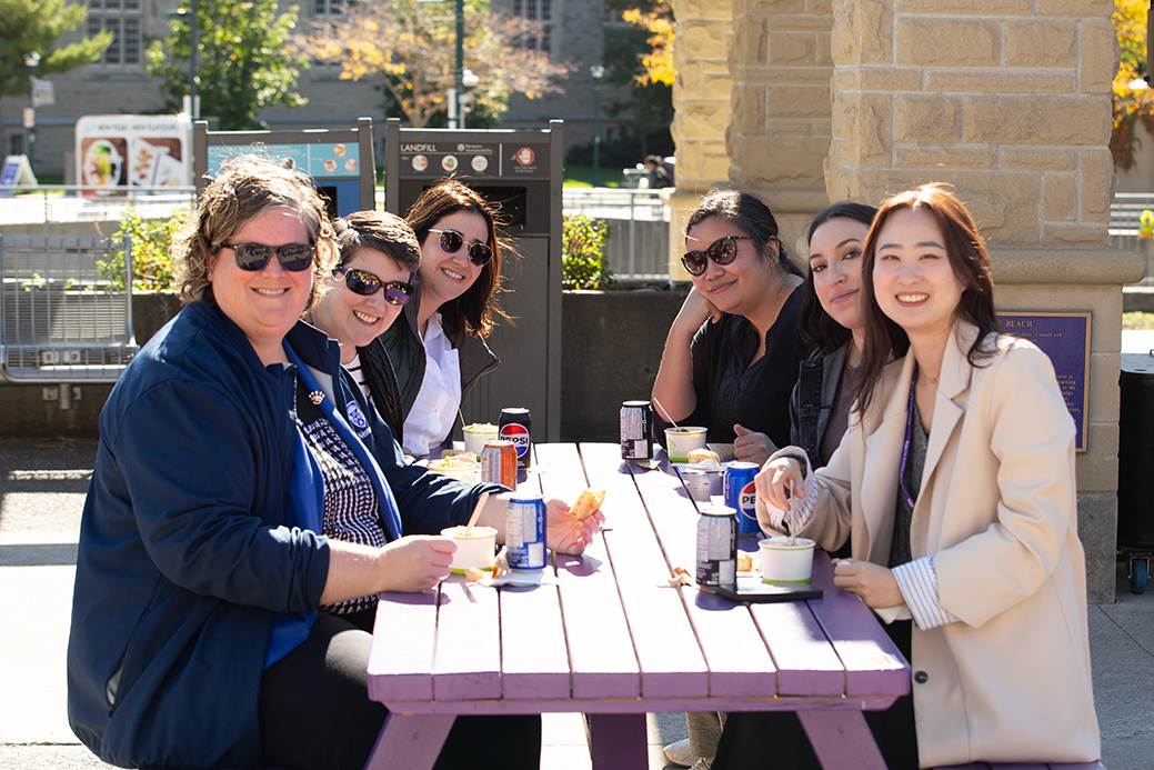 Staff from Facilities Management enjoying the chili lunch.