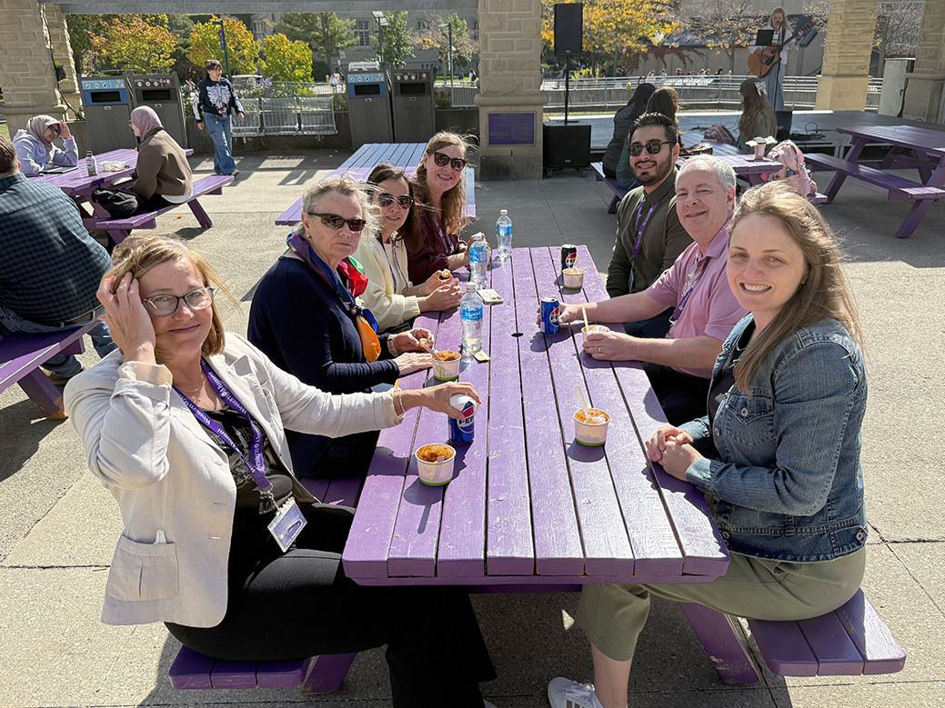 Western staff enjoy the chili lunch.